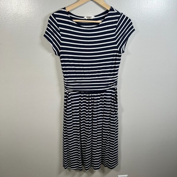 Boden Amelie Jersey Dress Size 6 Navy Blue Stripes Preppy Twee Work Teacher - Picture 2 of 10
